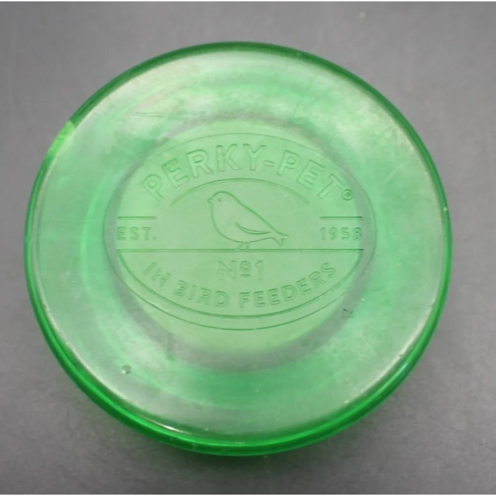 Perky-Pet Cactus Glass Hummingbird Feeder Top Fill Green Jar Pink Flower Ports